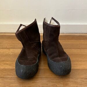 Women's Brown Winter Boots with Black Soles